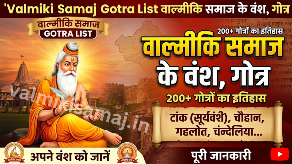 Valmiki Samaj Gotra List
